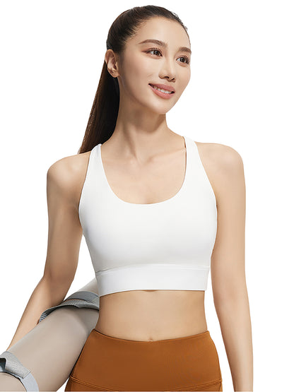 Hanerdun Womens Sports Bras Crossback Padded Supportive for Athletic Workout Yoga Running