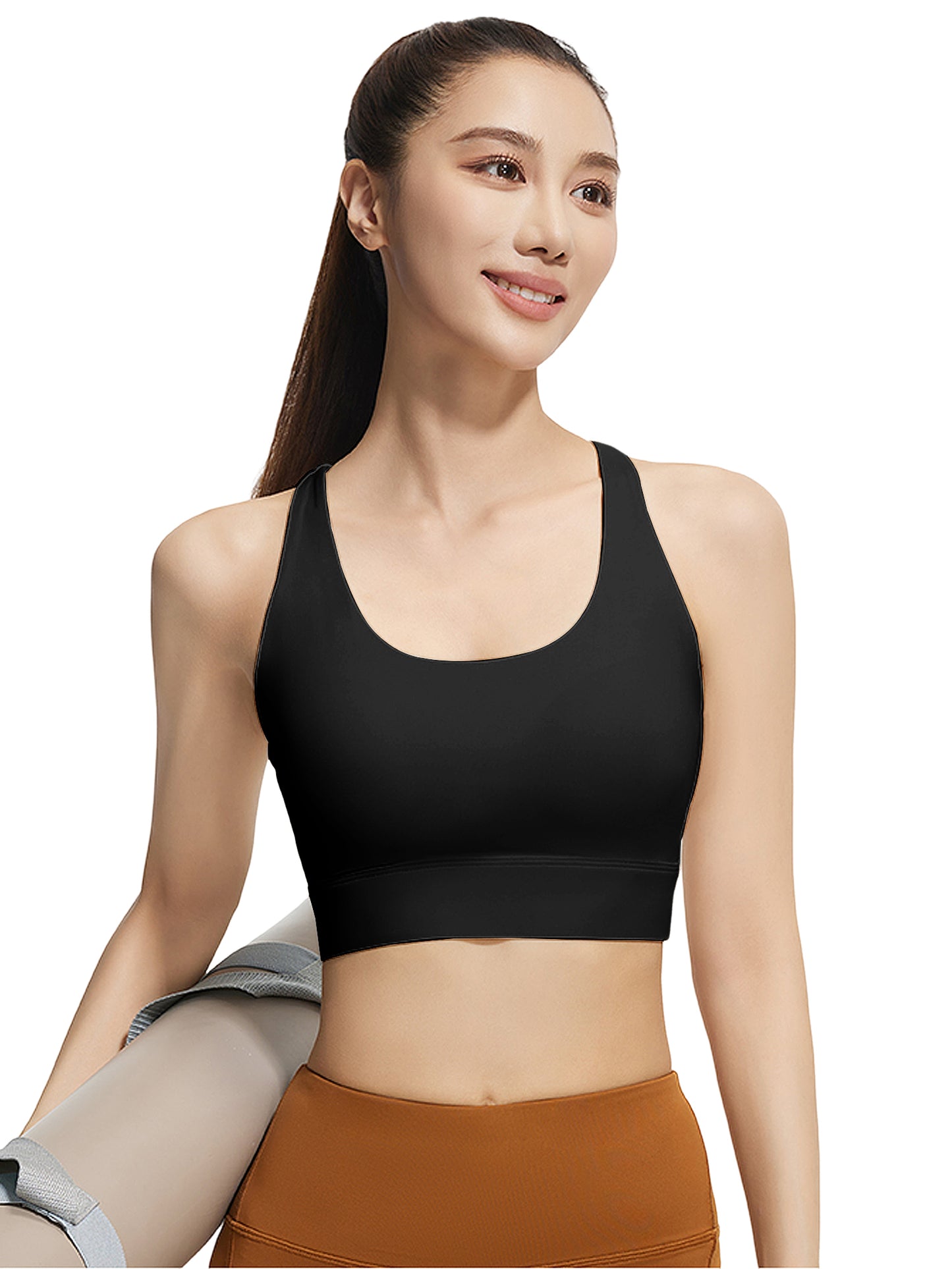 Hanerdun Womens Sports Bras Crossback Padded Supportive for Athletic Workout Yoga Running