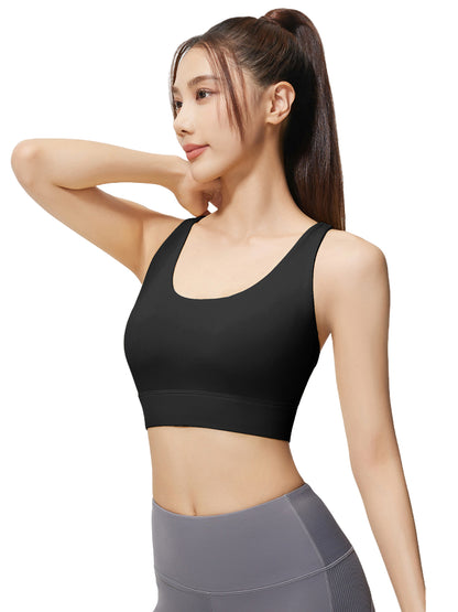 Hanerdun Womens Sports Bras Crossback Padded Supportive for Athletic Workout Yoga Running
