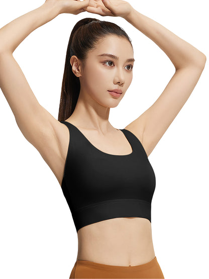 Hanerdun Womens Sports Bras Crossback Padded Supportive for Athletic Workout Yoga Running