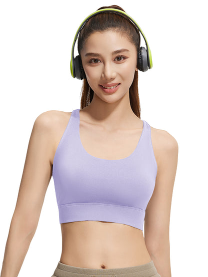 Hanerdun Womens Sports Bras Crossback Padded Supportive for Athletic Workout Yoga Running