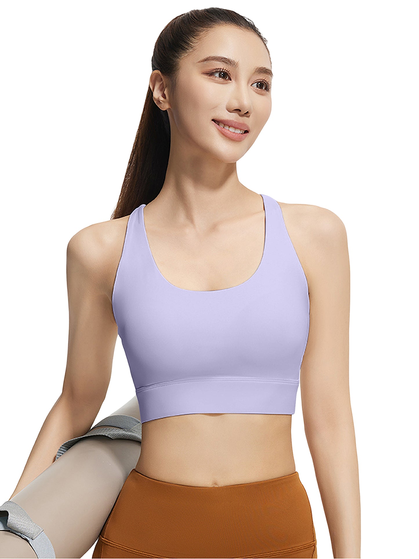 Hanerdun Womens Sports Bras Crossback Padded Supportive for Athletic Workout Yoga Running