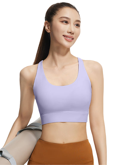 Hanerdun Womens Sports Bras Crossback Padded Supportive for Athletic Workout Yoga Running