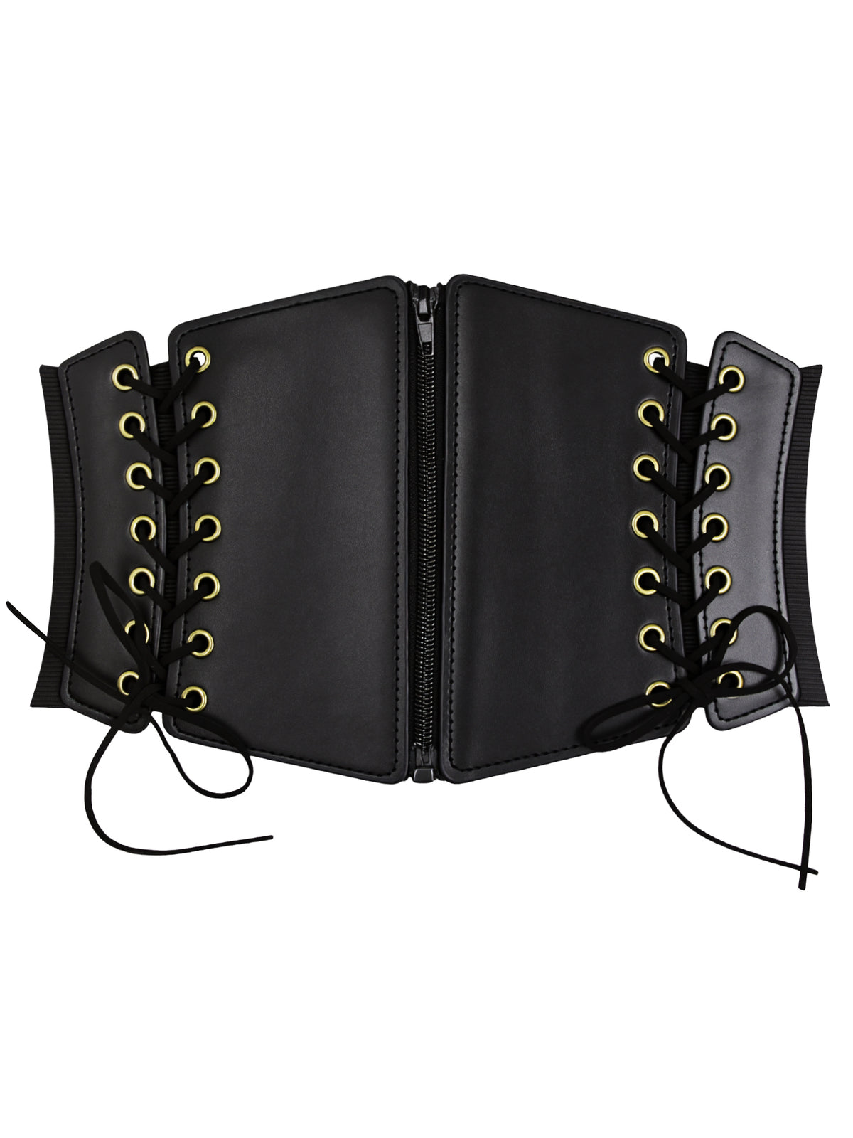 Hanerdun Women Waist Belt with Zipper Elastic Corset Lacing Wide Belts for Dress Waistband