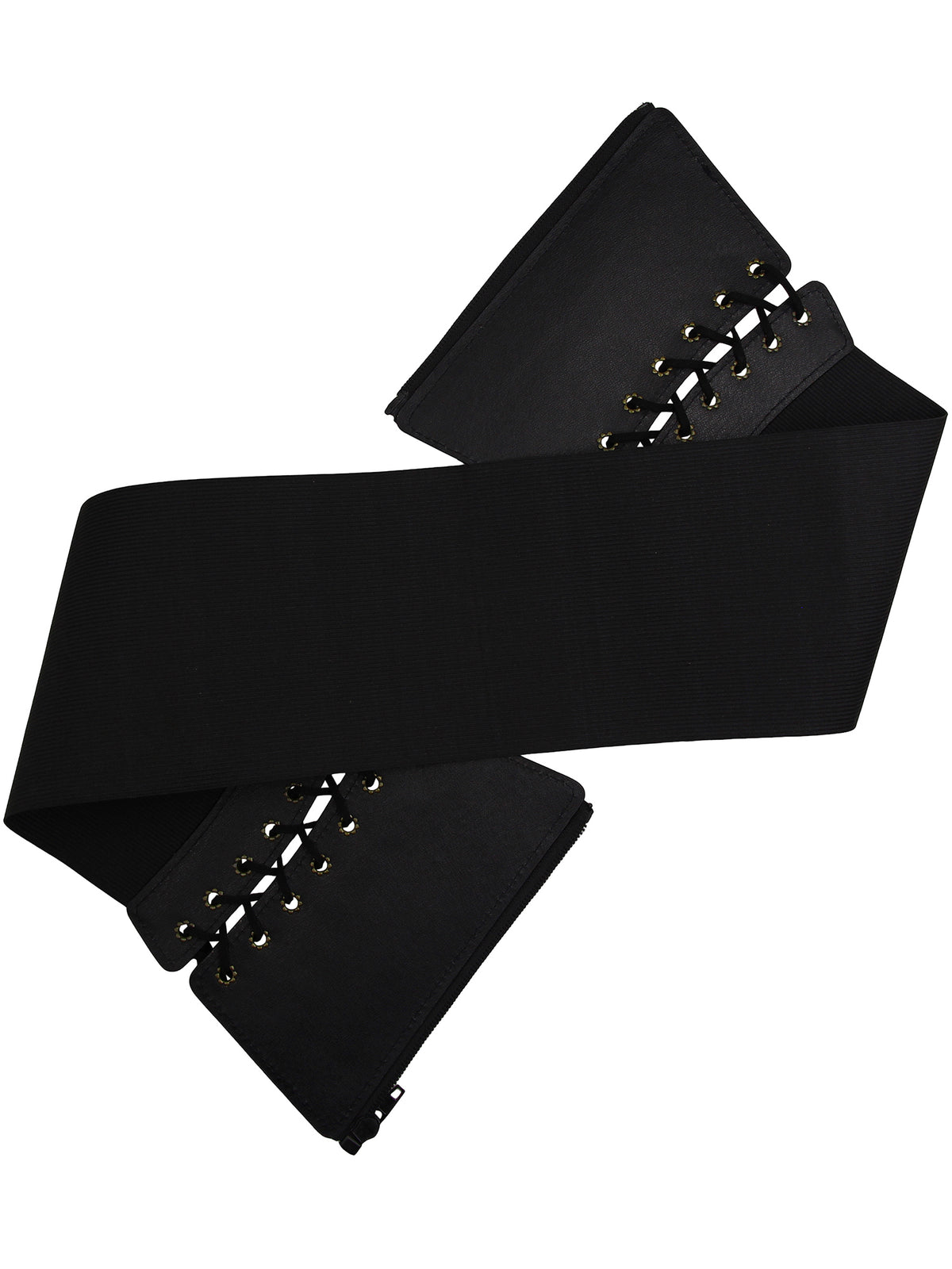 Hanerdun Women Waist Belt with Zipper Elastic Corset Lacing Wide Belts for Dress Waistband