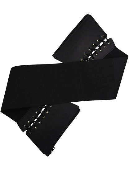 Hanerdun Women Waist Belt with Zipper Elastic Corset Lacing Wide Belts for Dress Waistband