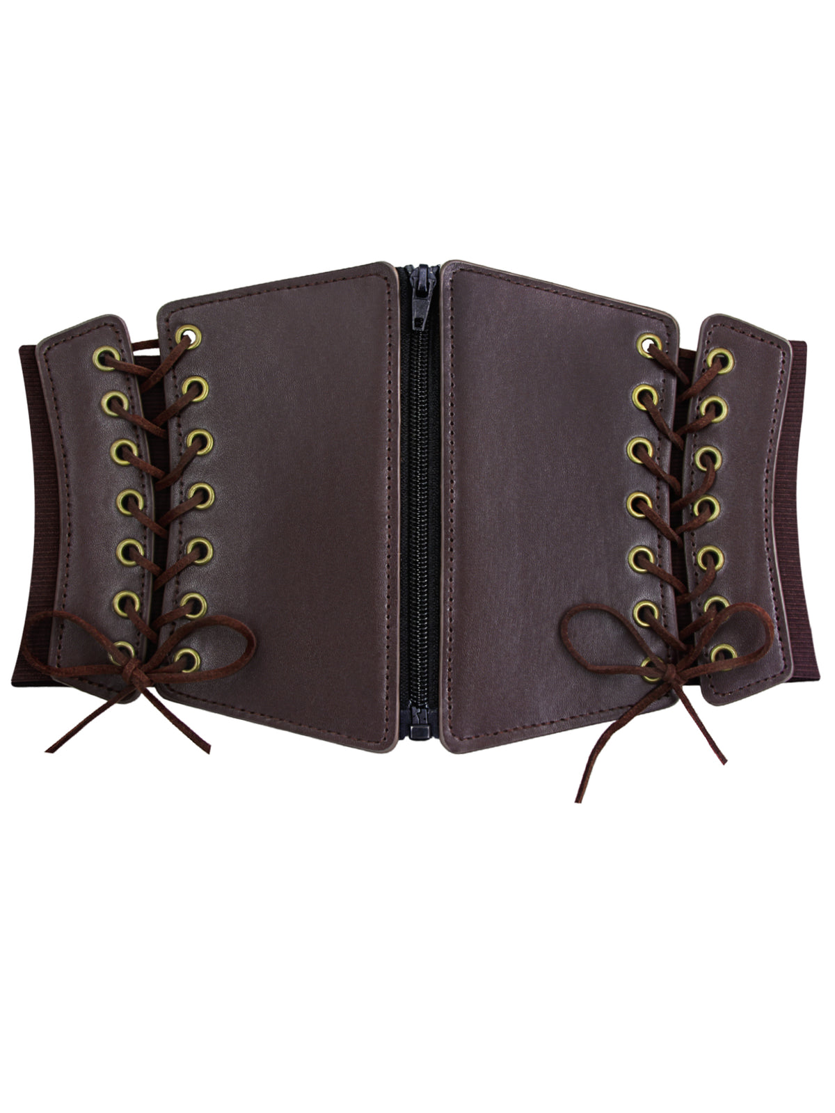 Hanerdun Women Waist Belt with Zipper Elastic Corset Lacing Wide Belts for Dress Waistband
