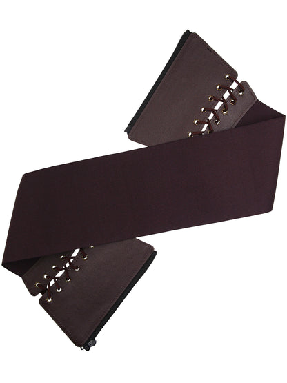 Hanerdun Women Waist Belt with Zipper Elastic Corset Lacing Wide Belts for Dress Waistband