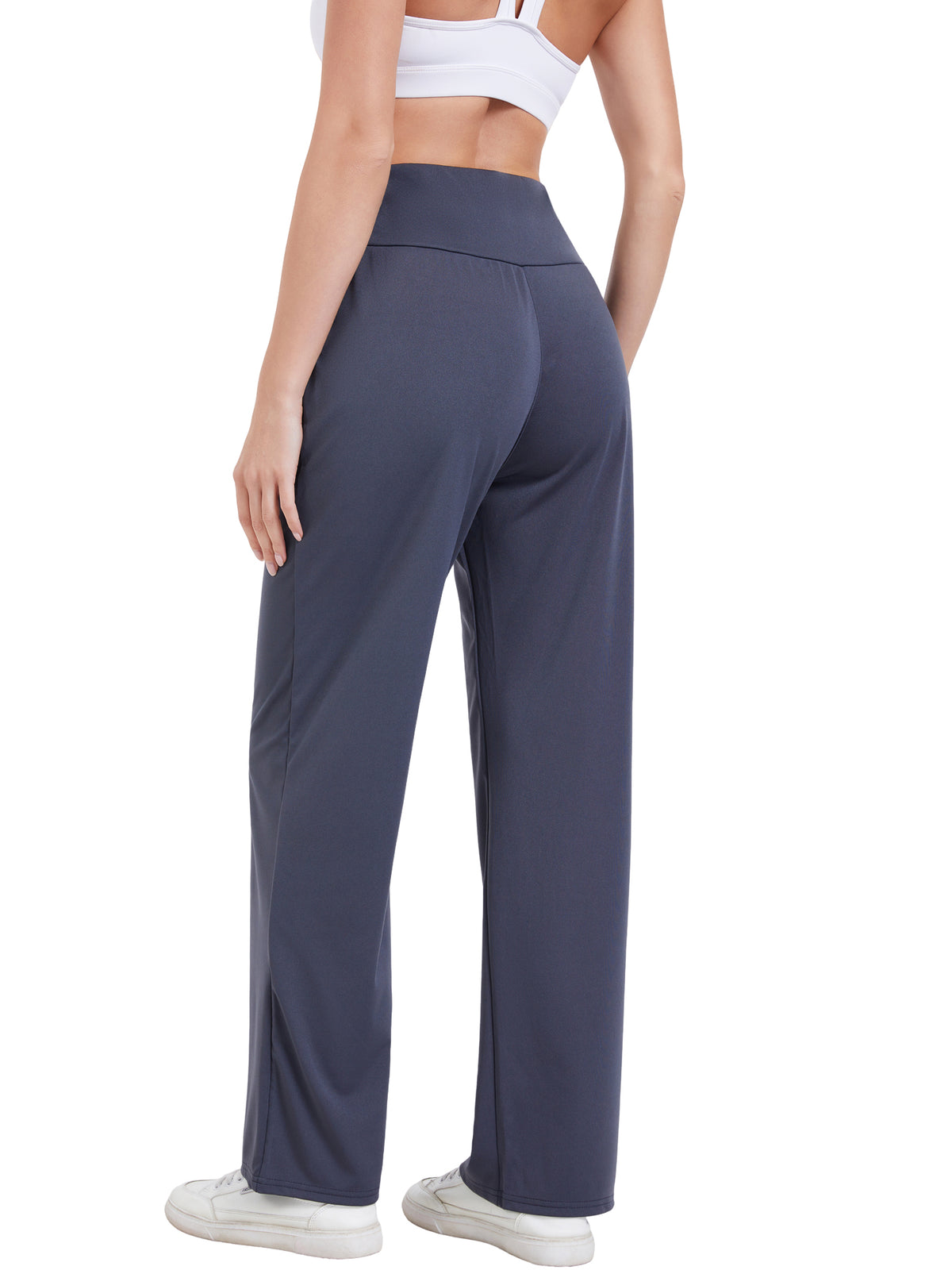 Hanerdun Womens Yoga Pants Bottoms with Pockets Wide Leg High Waist Workout Activewear