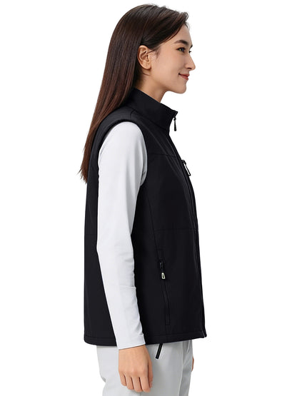 Hanerdun Womens Vest with Zipper Pocekts Lightweight Waterproof Windproof Sleeveless Jacket Hiking Golf Running Travel