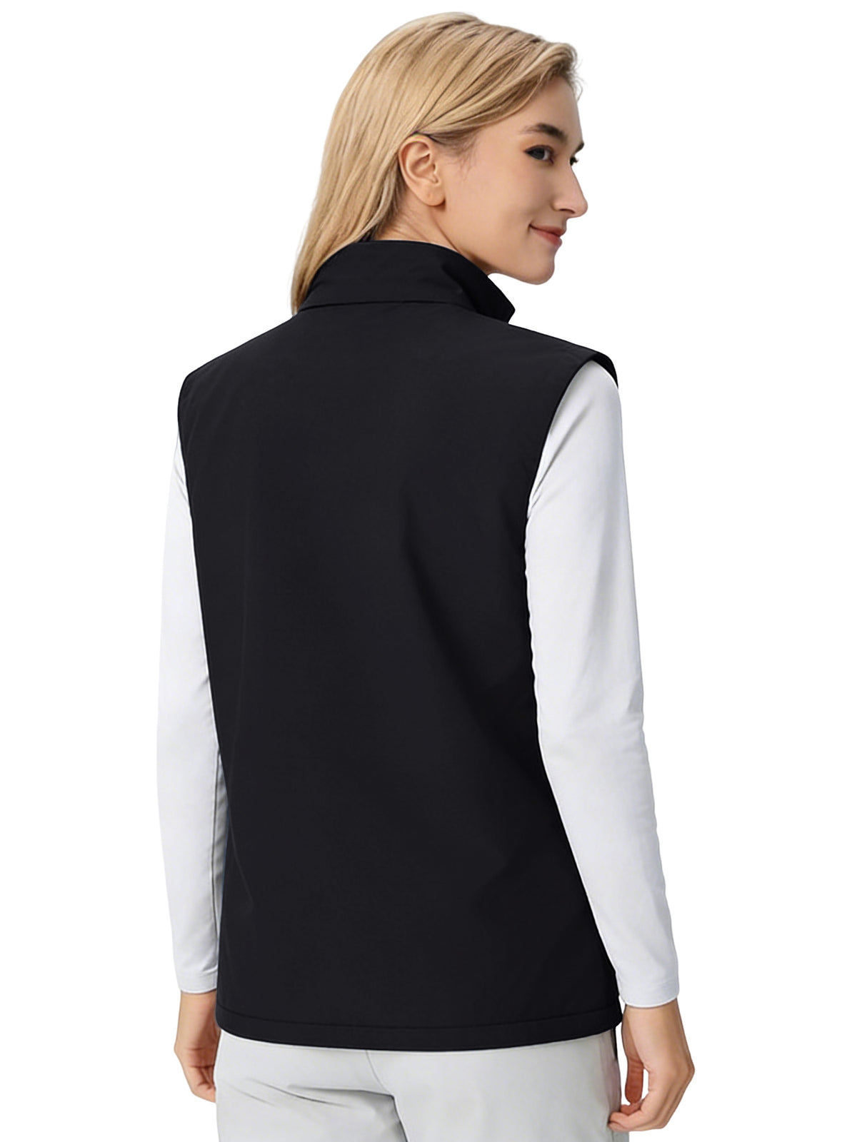 Hanerdun Womens Vest with Zipper Pocekts Lightweight Waterproof Windproof Sleeveless Jacket Hiking Golf Running Travel