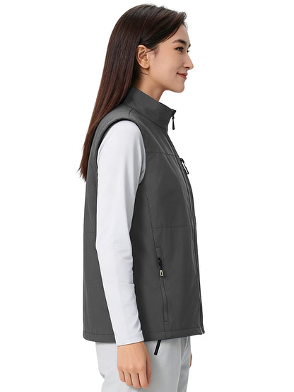 Hanerdun Womens Vest with Zipper Pocekts Lightweight Waterproof Windproof Sleeveless Jacket Hiking Golf Running Travel