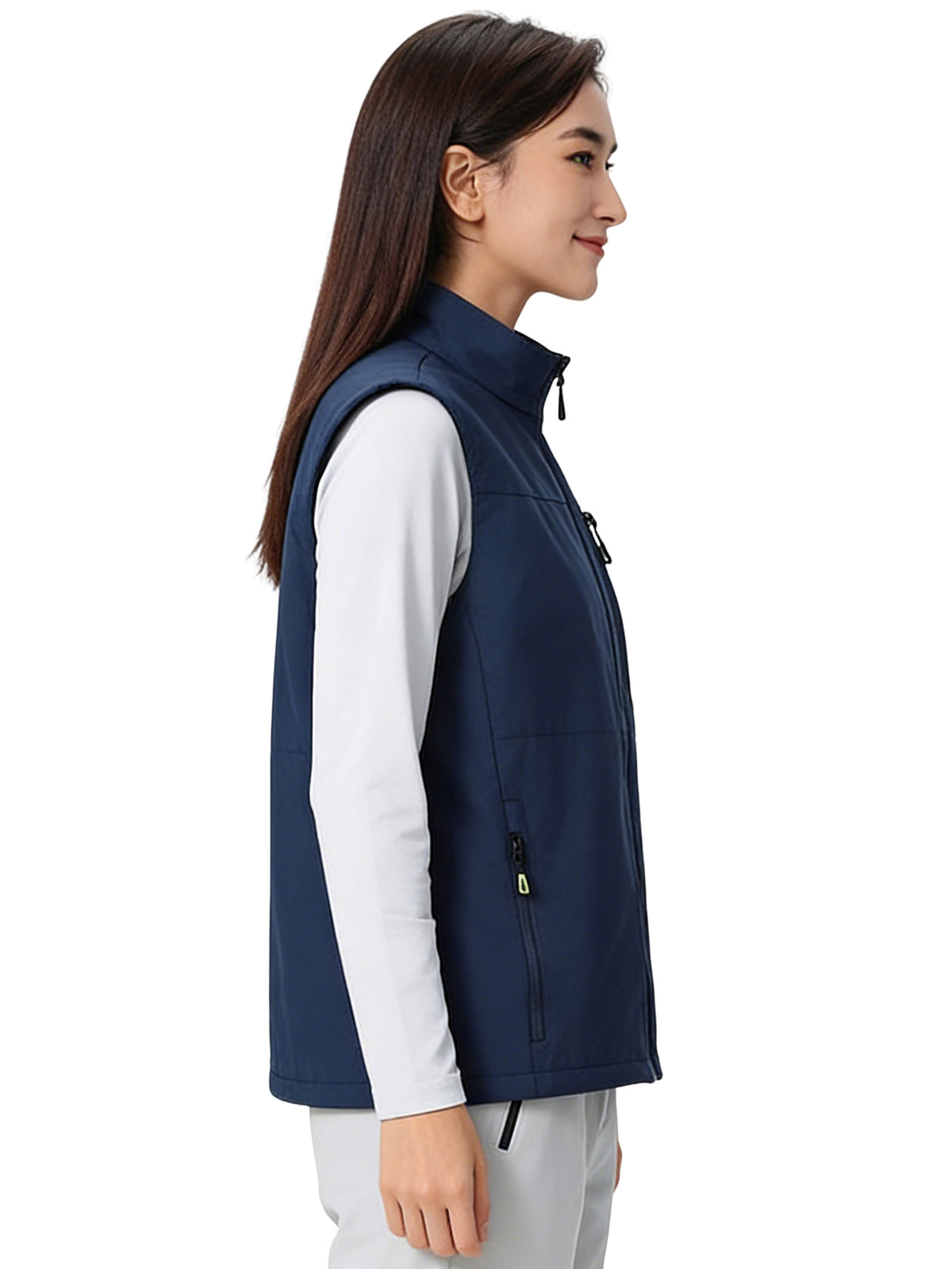 Hanerdun Womens Vest with Zipper Pocekts Lightweight Waterproof Windproof Sleeveless Jacket Hiking Golf Running Travel
