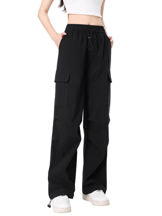Hanerdun Cargo Pants with Pockets Quick Dry Hiking Pants Lightweight Wide Leg Baggy Trousers