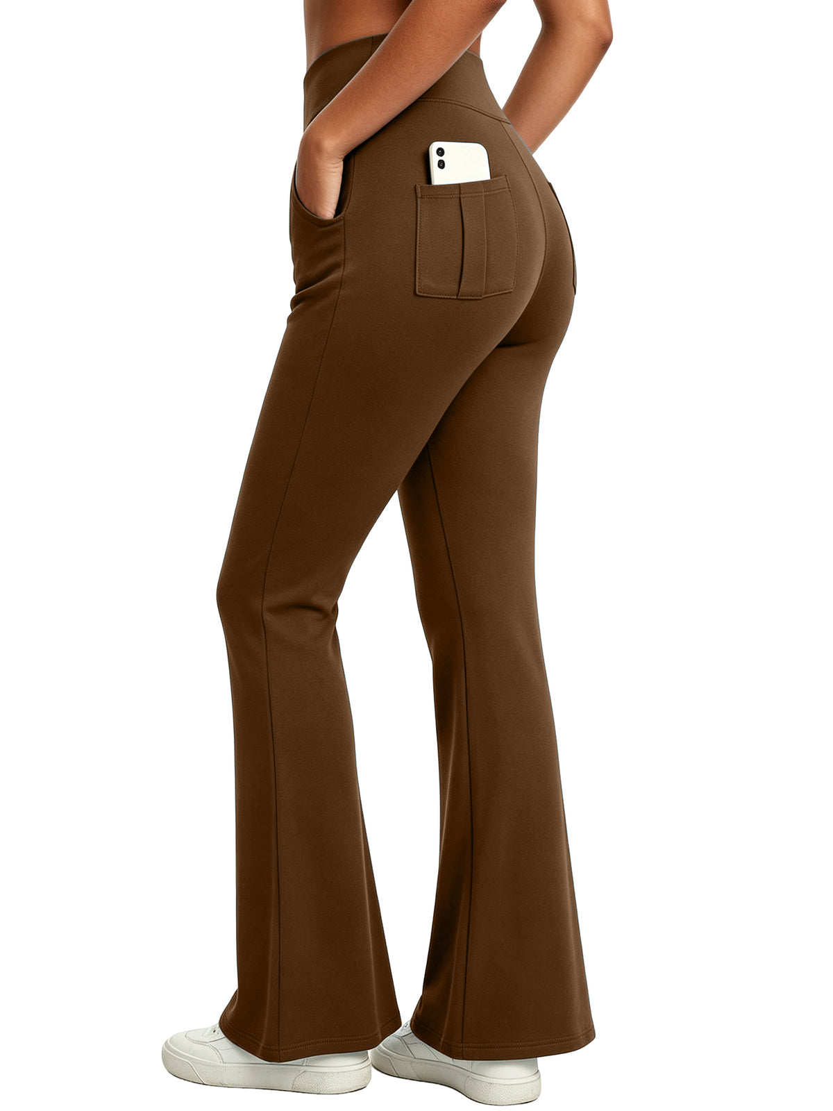 Hanerdun Womens Bootcut Yoga Pants with Pockets Flare Workout Legging High Waist Lightweight Bottoms Activewear