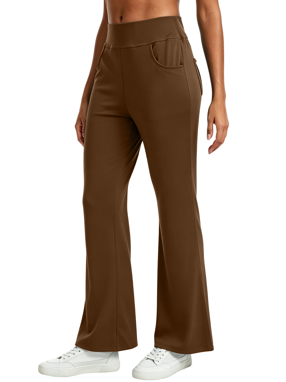Hanerdun Womens Bootcut Yoga Pants with Pockets Flare Workout Legging High Waist Lightweight Bottoms Activewear