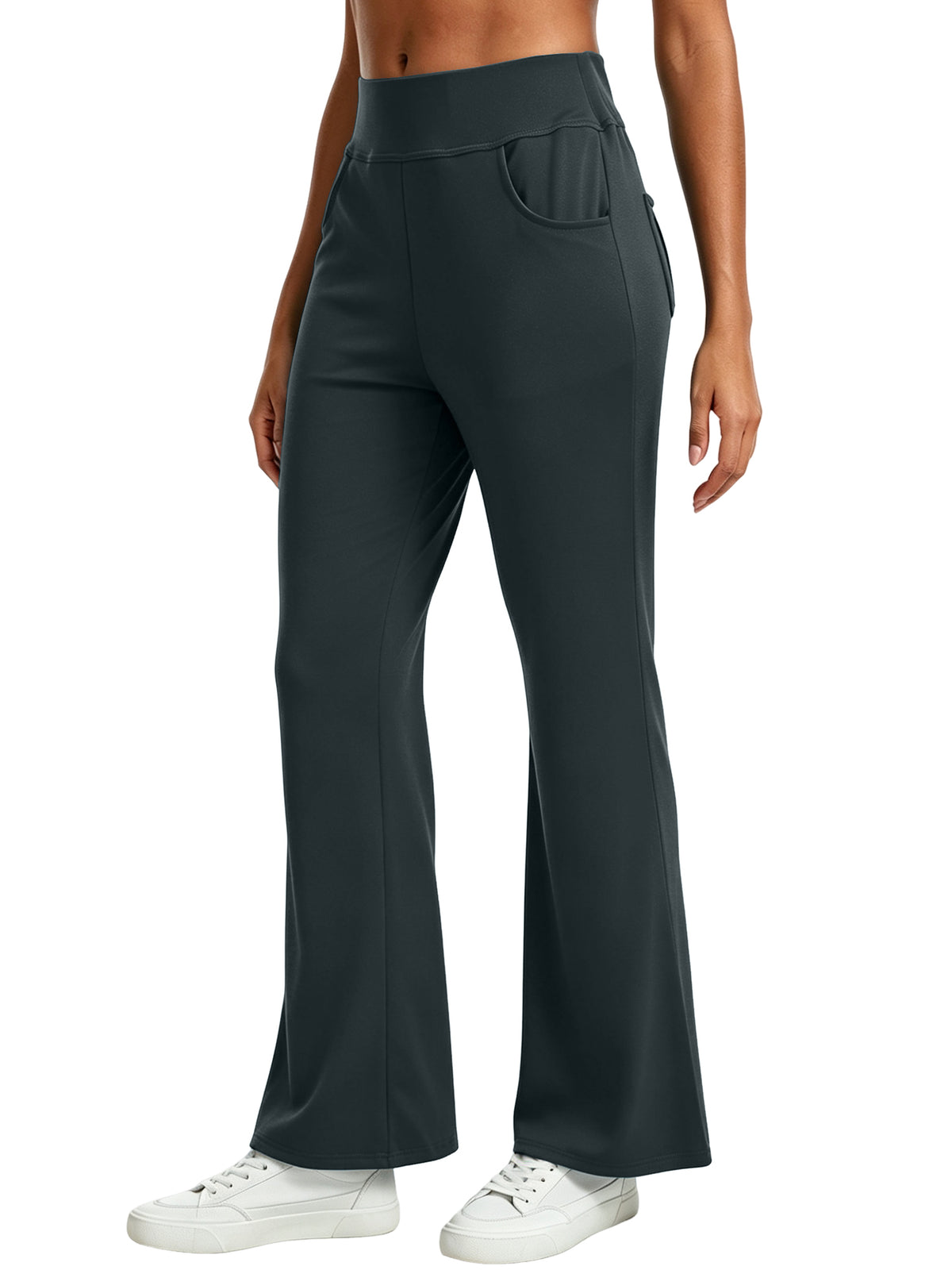 Hanerdun Womens Bootcut Yoga Pants with Pockets Flare Workout Legging High Waist Lightweight Bottoms Activewear