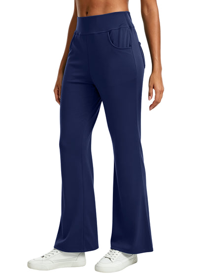 Hanerdun Womens Bootcut Yoga Pants with Pockets Flare Workout Legging High Waist Lightweight Bottoms Activewear