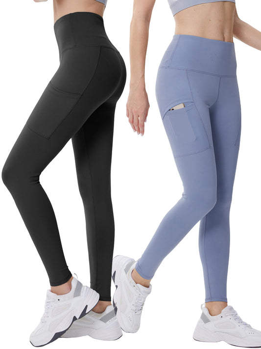 Hanerdun Womens Yoga Leggings with Pockets Ankle High Waist Workout Pants Bottoms