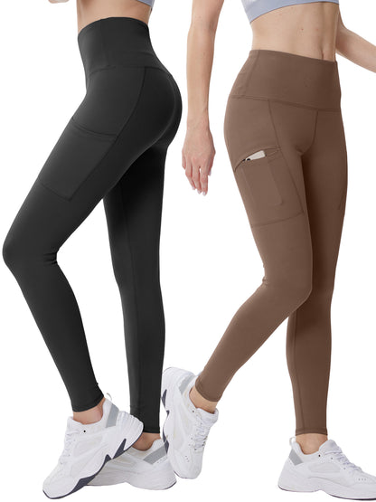 Hanerdun Womens Yoga Leggings with Pockets Ankle High Waist Workout Pants Bottoms