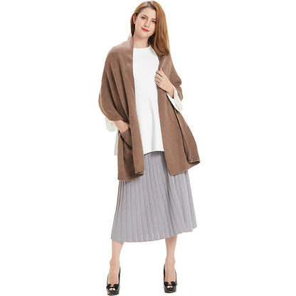 HANERDUN Women Warm Pashmina Shawl Wrap Winter Soft Cashmere Scarf with Pockets