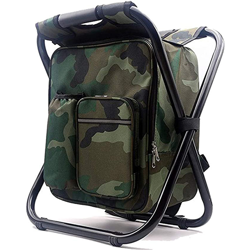 HANERDUN 3 in 1 Cooler Backpack, Foldable Chair, Portable Backpack Chair with Fabric Cooler Bag