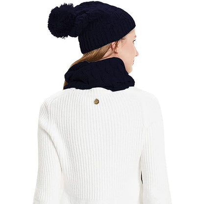 HANERDUN Women Girls Fashion Winter Warm Knitted Hat Beanie Hat Scarf Set