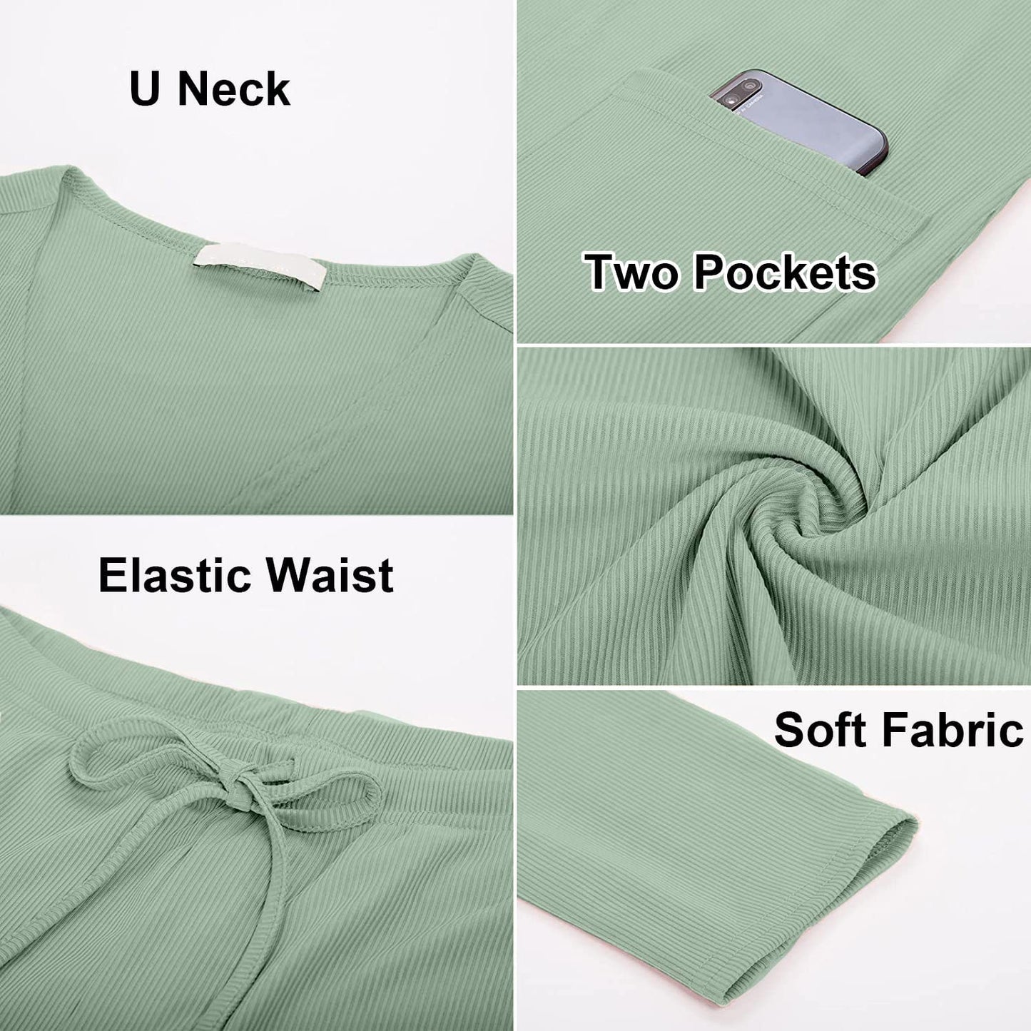 Women's 3 Piece Belted Lounge Set Pajama Set Crop Top Pocketed Shorts Cardigan Cami and Shorts Robe Set