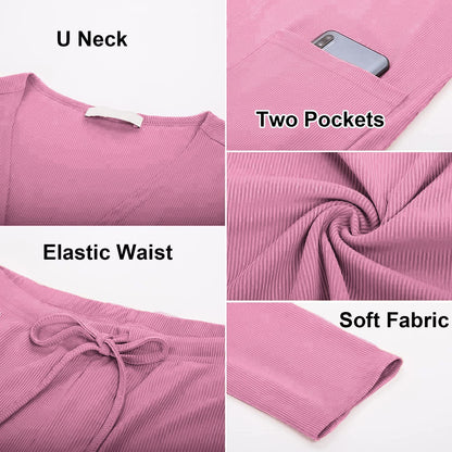 Women's 3 Piece Belted Lounge Set Pajama Set Crop Top Pocketed Shorts Cardigan Cami and Shorts Robe Set
