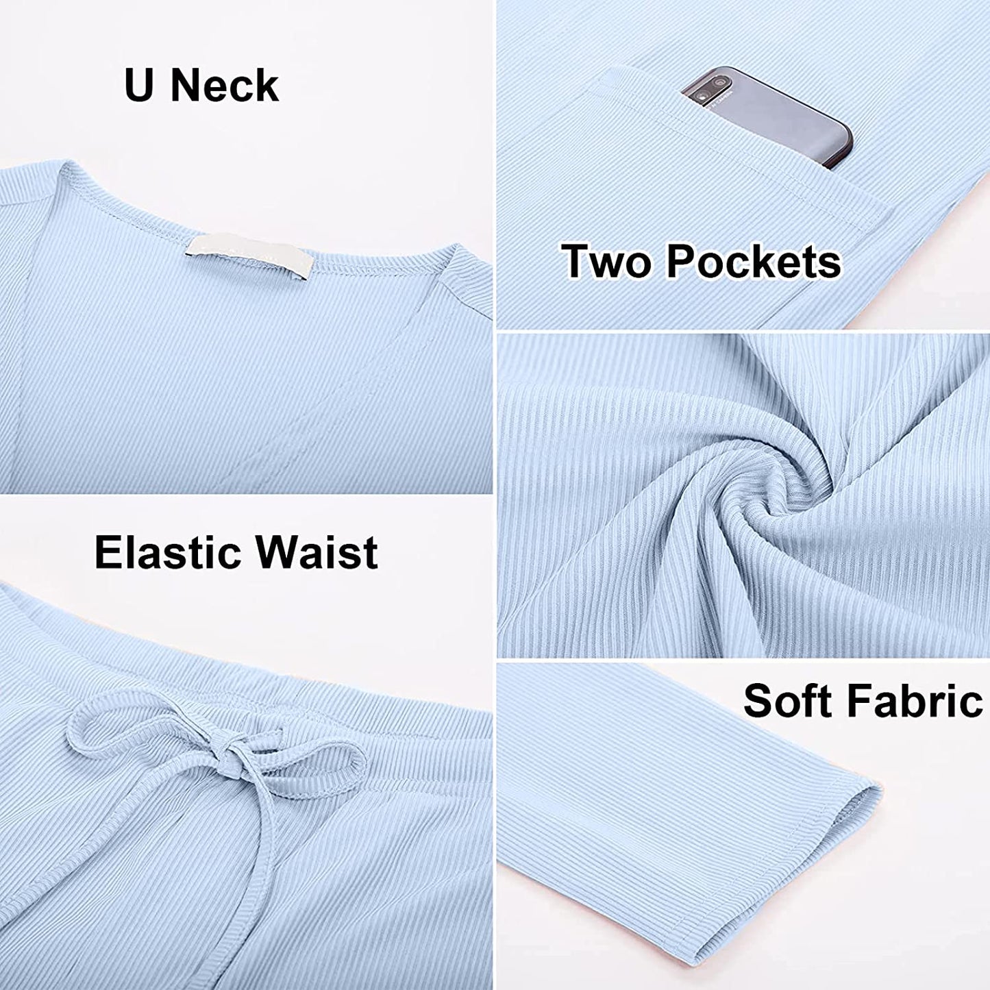 Women's 3 Piece Belted Lounge Set Pajama Set Crop Top Pocketed Shorts Cardigan Cami and Shorts Robe Set